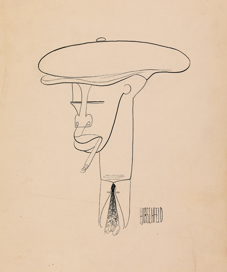 (ART.) HIRSCHFELD, AL. Man with cap and cigarette in his mouth (supplied title).